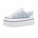 Wit-blauwe hoge sneaker Antolina_