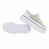 Wit-groen-gele hoge sneaker Antolina_