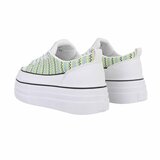 Wit-groen-gele hoge sneaker Antolina_