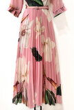 Elégante robe plissée rose_