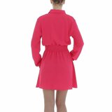 Fuchsia korte jurk in chiffon_