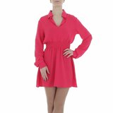 Fuchsia korte jurk in chiffon_