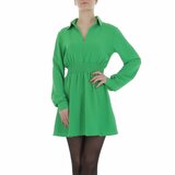 Groene korte jurk in chiffon_