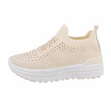 Beige lage textiel sneaker Arnaz_