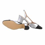 Zilveren slingback pump Margreet_