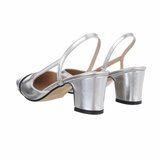 Zilveren slingback pump Margreet_