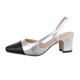 Zilveren slingback pump Margreet_