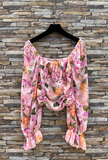 Romantische rose mixed shoulder off blouse_