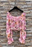 Romantische rose mixed shoulder off blouse_