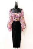 Romantische rose mixed shoulder off blouse_