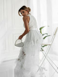 Elegante witte galajurk in tulle_