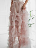 Elegante rose galajurk in tulle_