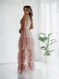 Elegante rose galajurk in tulle_