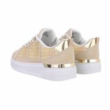 Lage beige mixed sneaker Adinda_