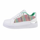 Lage groene mixed sneaker Adinda_