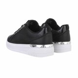 Lage zwarte mixed sneaker Adinda_