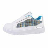 Lage blauwe mixed sneaker Adinda_