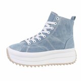 Licht blauwe hoge sneaker textiel sneaker Aranka_