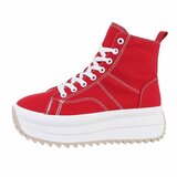 Rode hoge sneaker textiel sneaker Aranka_