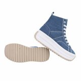 Blauwe hoge sneaker textiel sneaker Aranka_