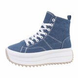 Blauwe hoge sneaker textiel sneaker Aranka_