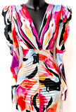 Lange mixed colours bodycon jurk._