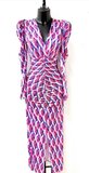 Lange fuchsia blauwe bodycon jurk.SOLD OUT_