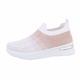 Sportieve lage rose textiel sneaker Lorena_