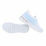 Sportieve lage blauwe textiel sneaker Lorena_