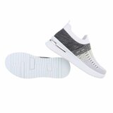 Sportieve lage zwart-witte textiel sneaker Lorena_