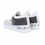 Sportieve lage zwart-witte textiel sneaker Lorena_