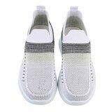 Sportieve lage zwart-witte textiel sneaker Lorena_