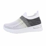 Sportieve lage zwart-witte textiel sneaker Lorena_