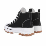 Zwarte hoge textiel sneaker Edith_