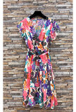 Trendy korte mixed colours mouwloze jurk_