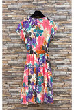Trendy korte mixed colours mouwloze jurk_