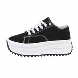 Zwarte lage textiel sneaker Johanna_