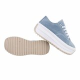 Licht blauwe lage textiel sneaker Johanna_