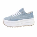 Licht blauwe lage textiel sneaker Johanna_