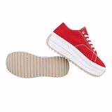 Rode lage textiel sneaker Johanna_