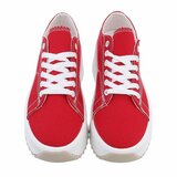 Rode lage textiel sneaker Johanna_