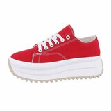 Rode lage textiel sneaker Johanna_