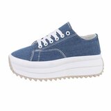 Jeans blauwe lage textiel sneaker Johanna_