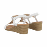 Witte sandaal met sleehak Thea_