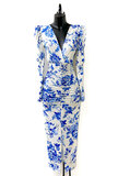 Lange blauw-witte bodycon jurk.TEMPORAY SOLD OUT_