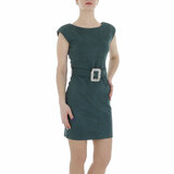 Trendy groene mouwloze bodycon jurk._