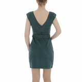 Trendy groene mouwloze bodycon jurk._