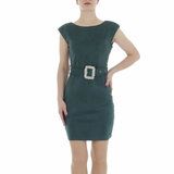 Trendy groene mouwloze bodycon jurk._