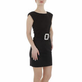 Trendy zwarte mouwloze bodycon jurk._