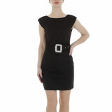 Trendy zwarte mouwloze bodycon jurk._